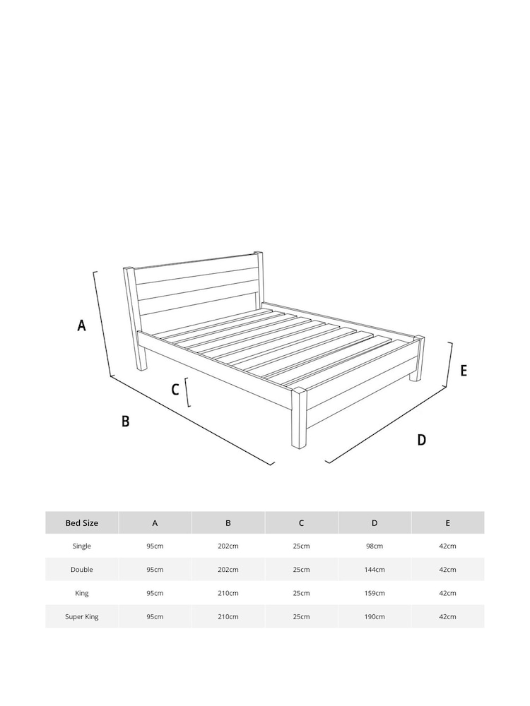 Get Laid Beds White Oxford Solid Wood Square Leg Bed - Image 3 of 3
