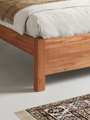 Get Laid Beds Tan Brown Oxford Solid Wood Square Leg Bed - Image 2 of 3