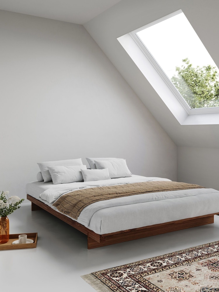 Get Laid Beds Brown Low Fuji Solid Wood Attic No Headboard Bed - Image 1 of 2