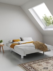 Get Laid Beds White Floating Platform Solid Wood Space Saver Bed - Image 1 of 2