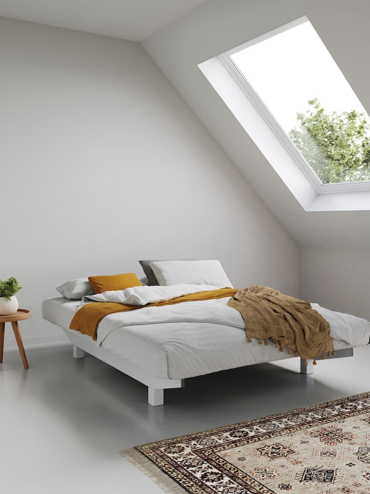 Get Laid Beds White Floating Platform Solid Wood Space Saver Bed - Image 1 of 2