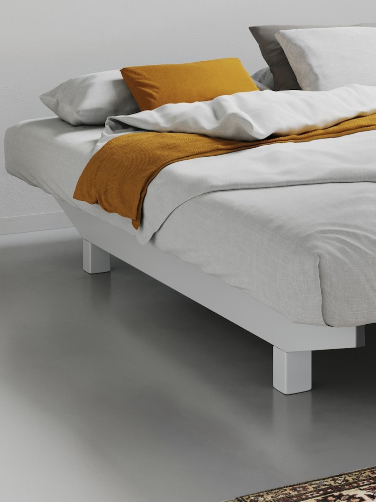 Get Laid Beds White Floating Platform Solid Wood Space Saver Bed - Image 2 of 2