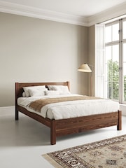 Get Laid Beds Brown Oxford Solid Wood Square Leg Bed - Image 1 of 3