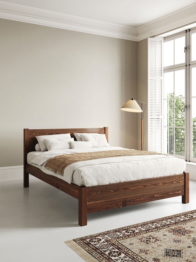 Get Laid Beds Brown Oxford Solid Wood Square Leg Bed - Image 1 of 3