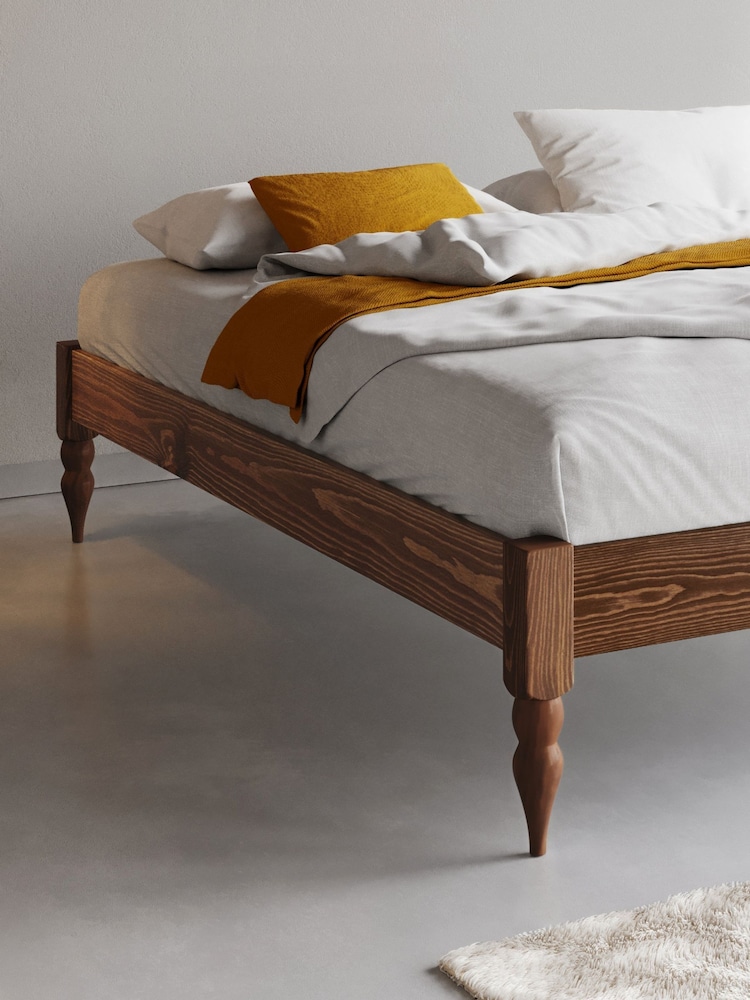 Get Laid Beds Brown Platform Solid Wood Turned Leg Bed - Image 2 of 3