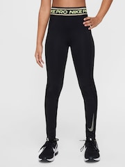Nike Black Yellow Pro Leggings - Image 1 of 6