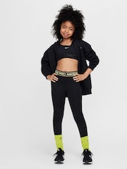 Nike Black Yellow Pro Leggings - Image 6 of 6
