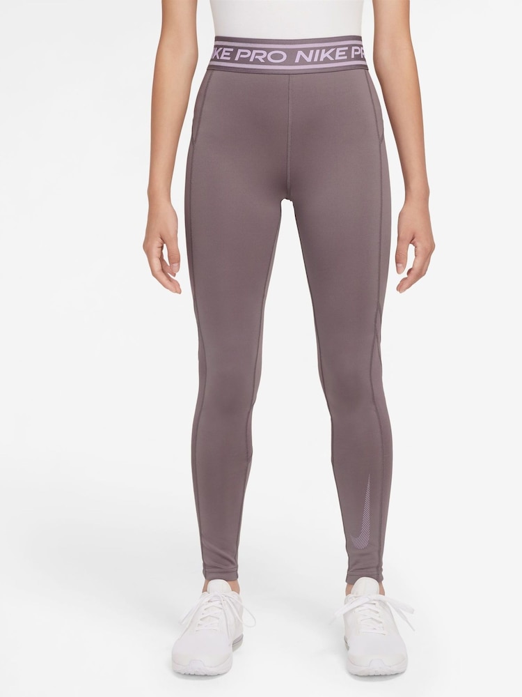 Nike Taupe Grey Pro Leggings - Image 1 of 3