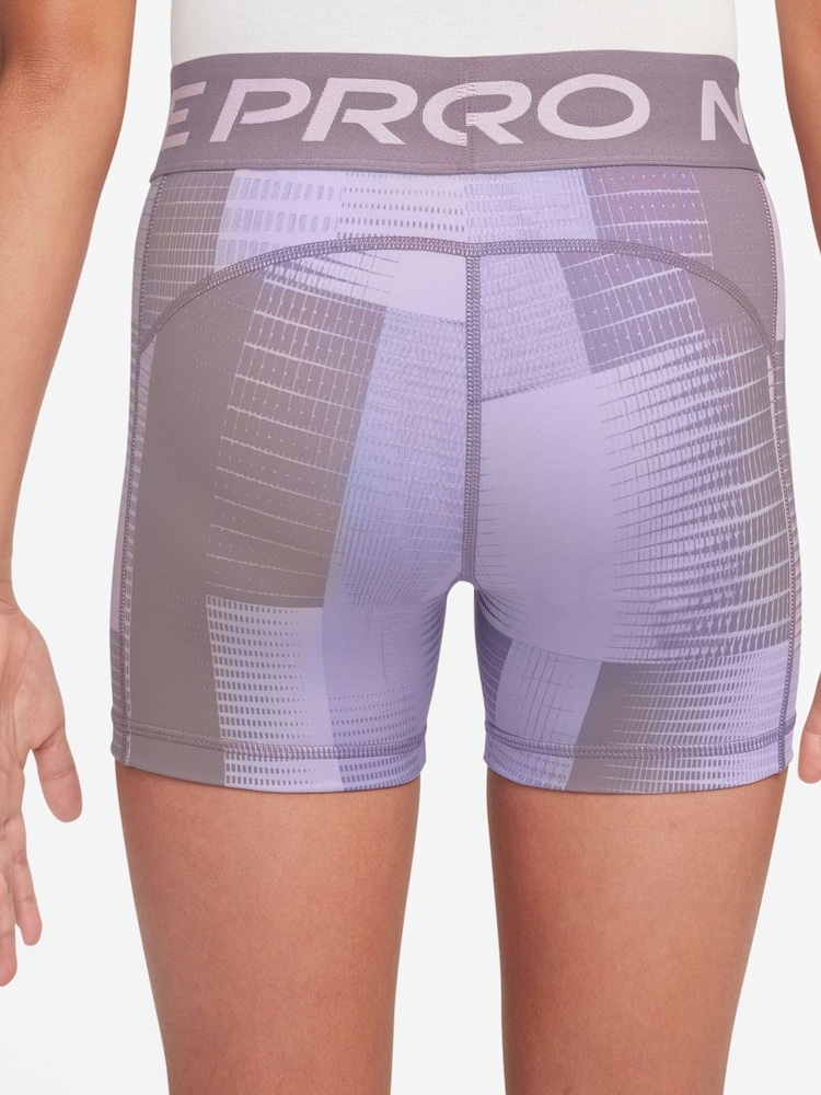 Nike Hydrangea Purple Grey Pro 5 Inch DriFIT Shorts - Image 2 of 4