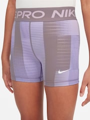 Nike Hydrangea Purple Grey Pro 5 Inch DriFIT Shorts - Image 3 of 4