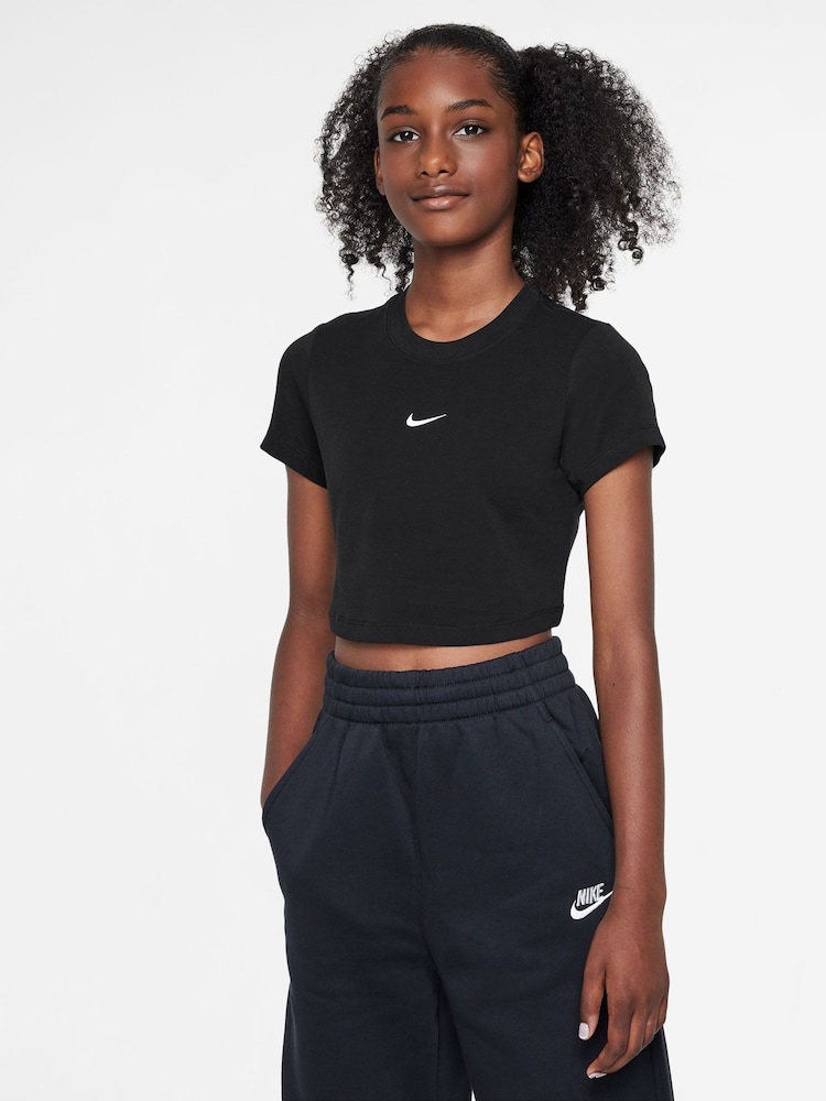 Черный - Футболка с заниженной талией Nike - Изображение 1 из 3