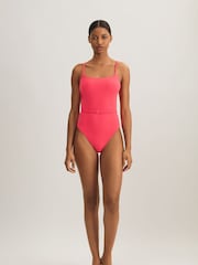 Polo Ralph Lauren Red Terry Towelling Belted Swimsuit - Image 4 of 5
