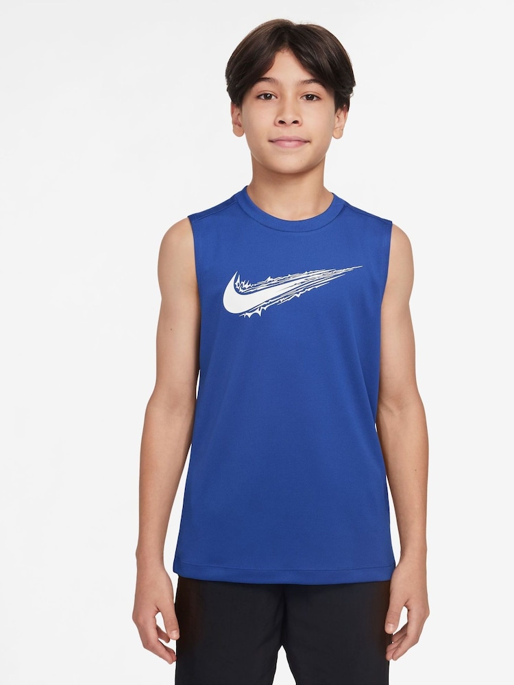 Nike Royal Blue Multi Dri-FIT Vest - Image 1 of 3 Nike Royal Blue Multi Dri-FIT Vest - Image 1 of 3