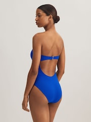 Polo Ralph Lauren Blue Textured Strapless Swimsuit - Image 3 of 7