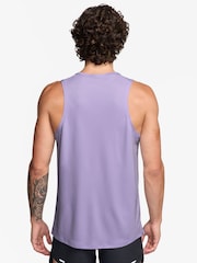 Nike Hydrangea Purple Grey Dri-FIT Miler Running Vest Top - Image 2 of 4