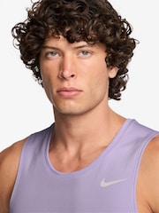 Nike Hydrangea Purple Grey Dri-FIT Miler Running Vest Top - Image 3 of 4
