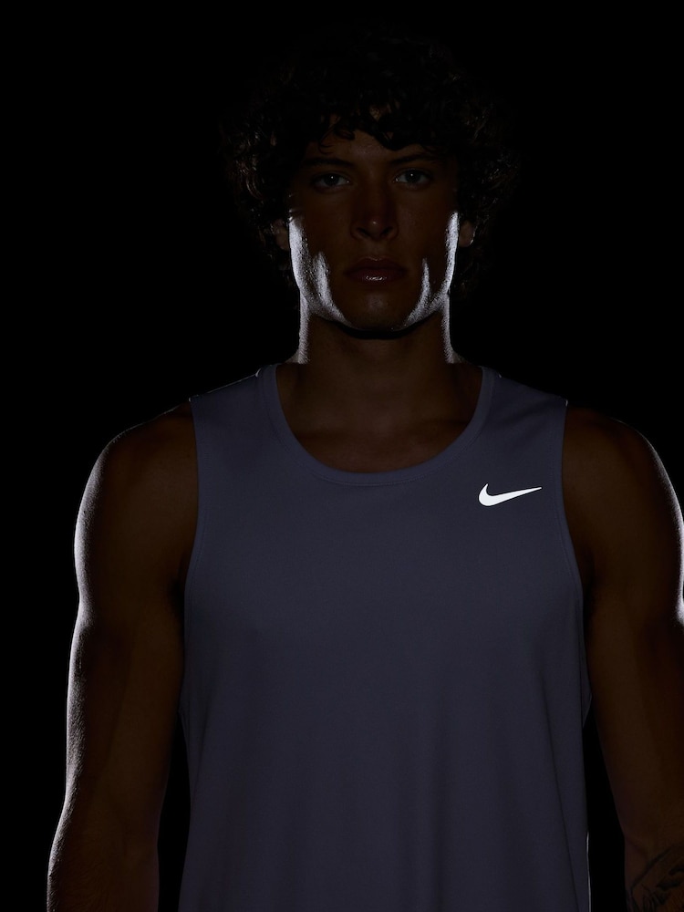 Nike Hydrangea Purple Grey Dri-FIT Miler Running Vest Top - Image 4 of 4
