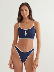 Polo Ralph Lauren Blue Hight Leg Scoop Bikini Briefs - Image 1 of 6