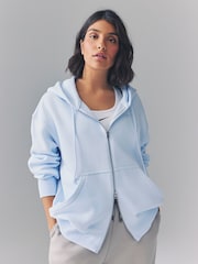 Nike Light Blue Tint Oversized Mini Phoenix Fleece Swoosh Full Zip Hoodie - Image 1 of 5