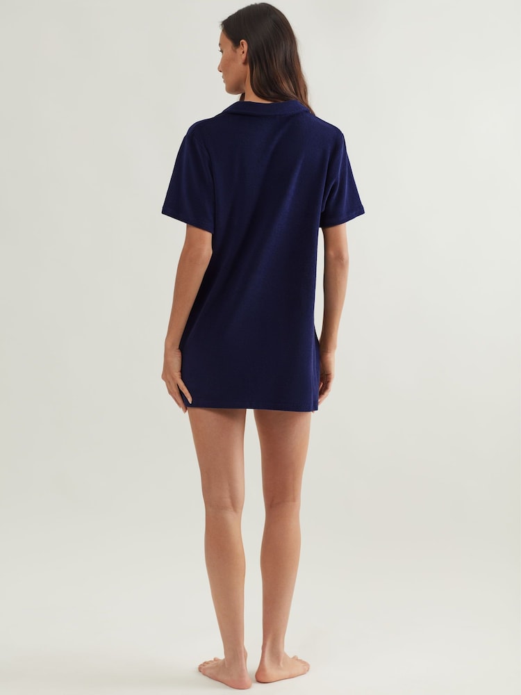 Polo Ralph Lauren Navy Collar Dress Cover-Up - Image 2 of 4