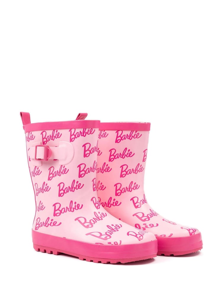 Vanilla Underground Pink Barbie Kids Wellington Boots - Image 1 of 6 Vanilla Underground Pink Barbie Kids Wellington Boots - Image 1 of 6