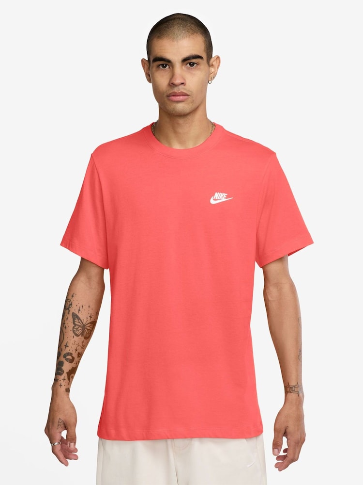 Nike Ember Red Club T-Shirt - Image 1 of 4 Nike Ember Red Club T-Shirt - Image 1 of 4