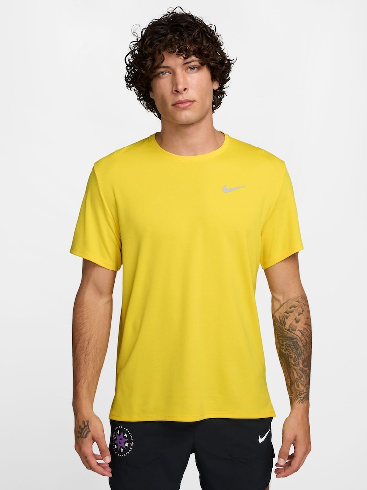 Nike Lightening Yellow Dri-FIT Miler Running T-Shirt - Image 1 of 4