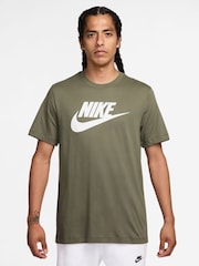 Nike Medium Olive Green Icon Futura T-Shirt - Image 1 of 3
