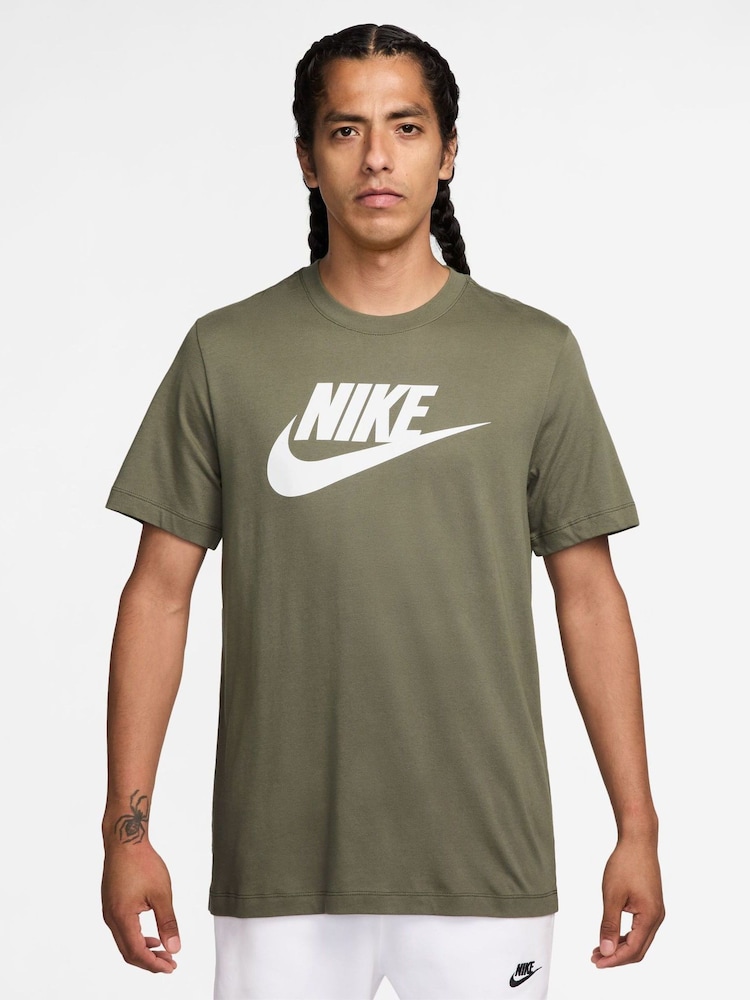 Nike Medium Olive Green Icon Futura T-Shirt - Image 1 of 3 Nike Medium Olive Green Icon Futura T-Shirt - Image 1 of 3
