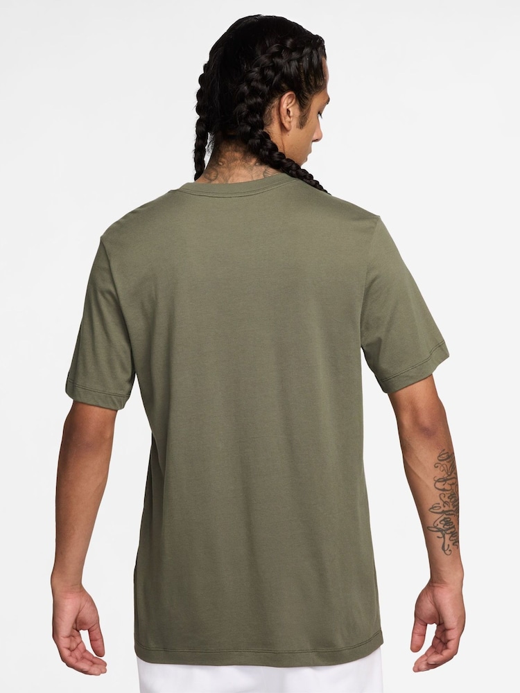 Nike Medium Olive Green Icon Futura T-Shirt - Image 2 of 3 Nike Medium Olive Green Icon Futura T-Shirt - Image 2 of 3