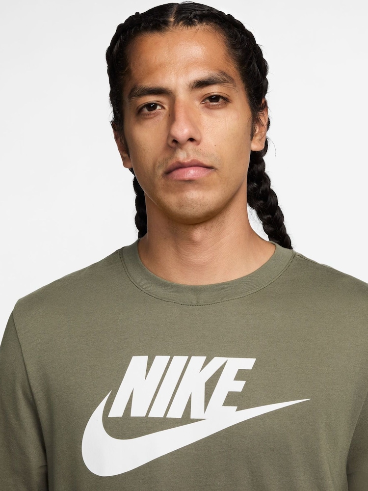 Nike Medium Olive Green Icon Futura T-Shirt - Image 3 of 3 Nike Medium Olive Green Icon Futura T-Shirt - Image 3 of 3