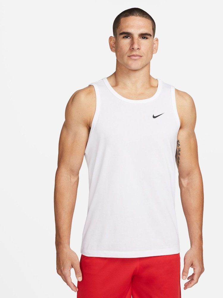 Nike White Dri-FIT Training Vest Top - Image 1 of 4