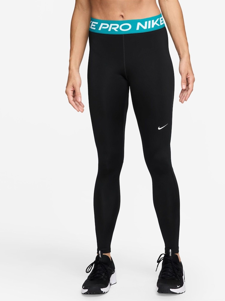 Nike Black Mid Blue Pro 365 Leggings - Image 1 of 4 Nike Black Mid Blue Pro 365 Leggings - Image 1 of 4