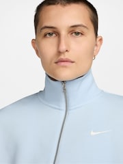 Nike Light Blue Tint Sportswear Phoenix Fleece Half Zip Cropped Sweatshirt - Image 3 of 3