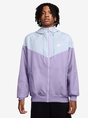 Nike Hydrangea Purple Grey Sportswear Windrunner Hooded Jacket - Image 1 of 3