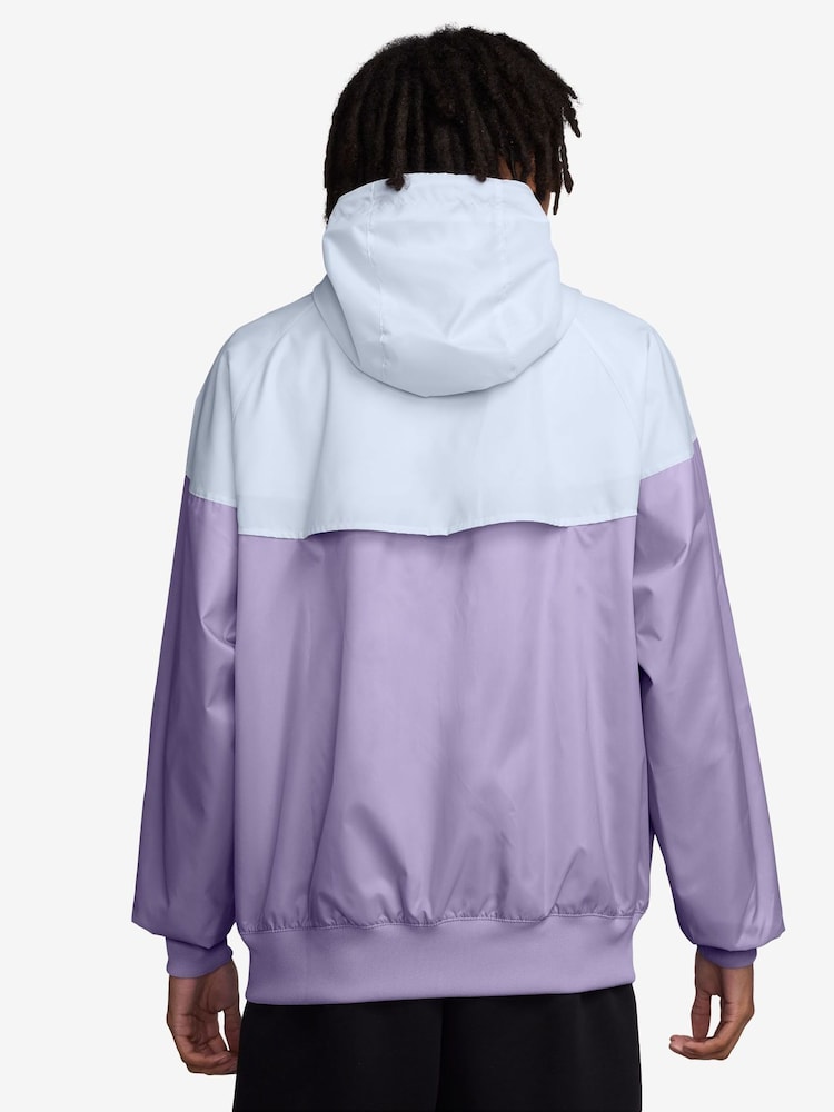 Nike Hydrangea Purple Grey Sportswear Windrunner Hooded Jacket - Image 2 of 3