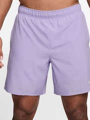 Nike Hydrangea Purple Grey Challenger Dri-FIT 7 inch 2-in-1 Running Shorts - Image 1 of 5