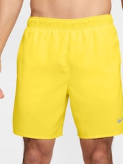 Nike Lightening Yellow 7 Inch Challenger Dri-FIT 7 inch Briefs Lined Running Shorts - Image 1 of 4