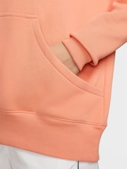 Nike Apricot Orange Oversized Sportswear Phoenix Fleece Mini Swoosh Pullover Hoodie - Image 4 of 4