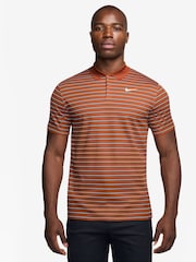 Nike Orange Dri-FIT Victory Striped Golf Polo Shirt - Image 1 of 3