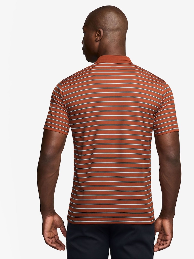Nike Orange Dri-FIT Victory Striped Golf Polo Shirt - Image 2 of 3