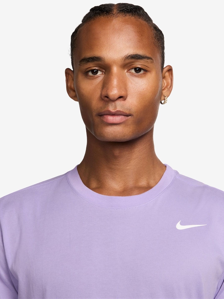 Nike Hydrangea Purple Grey Dri-FIT Training T-Shirt - Image 3 of 3 Nike Hydrangea Purple Grey Dri-FIT Training T-Shirt - Image 3 of 3