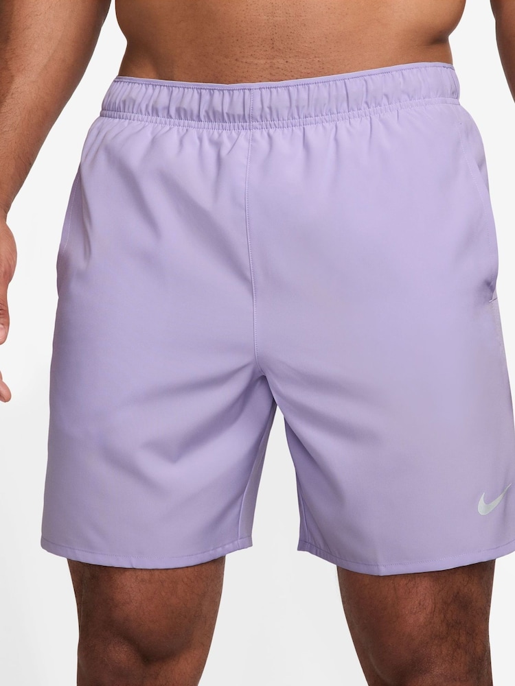 Nike Hydrangea Purple Grey 7 Inch Challenger Dri-FIT 7 inch Briefs Lined Running Shorts - Image 1 of 5