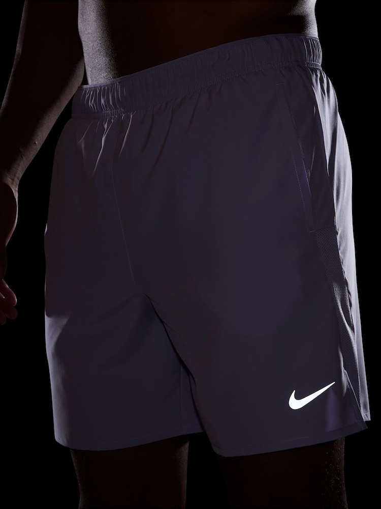 Nike Hydrangea Purple Grey 7 Inch Challenger Dri-FIT 7 inch Briefs Lined Running Shorts - Image 5 of 5