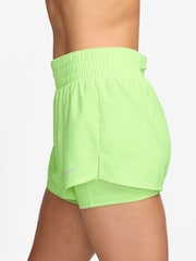 Nike Lime Green Dri-FIT One Mid Rise 3" 2-in-1 Shorts - Image 3 of 5
