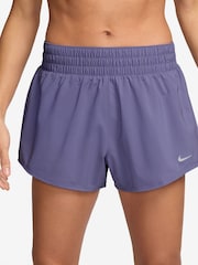 Nike Amethyst Purple One Dri-FIT Mid Rise 3" Brief Lined Shorts - Image 2 of 6