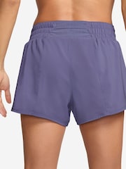 Nike Amethyst Purple One Dri-FIT Mid Rise 3" Brief Lined Shorts - Image 3 of 6
