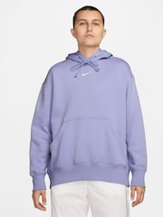 Nike Lilac Ice Oversized Sportswear Phoenix Fleece Mini Swoosh Pullover Hoodie - Image 2 of 4