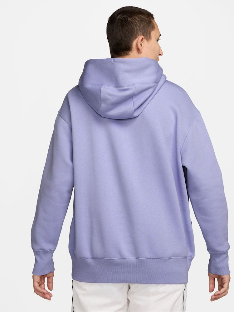 Nike Lilac Ice Oversized Sportswear Phoenix Fleece Mini Swoosh Pullover Hoodie - Image 3 of 4