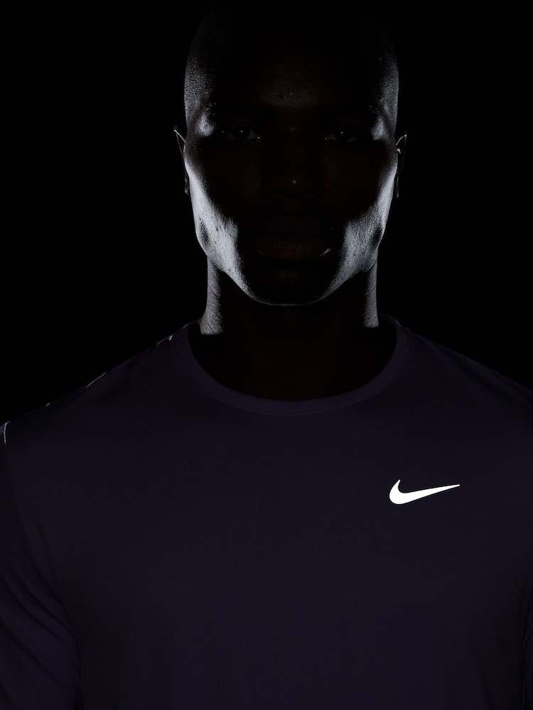 Nike Purple Dri-FIT Miler Running T-Shirt - Image 4 of 4